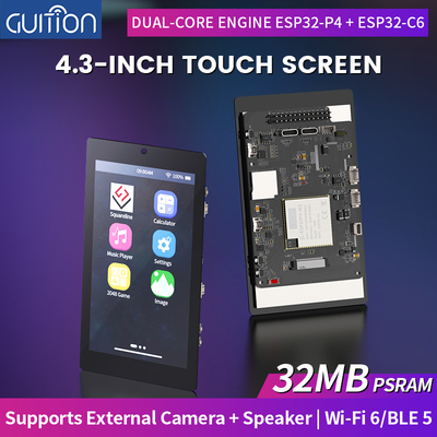 JC4880P443C_I_W Hochleistungs 4,3-Zoll IPS-Touchscreen-Entwicklungskit unterstützt ESP32P4/ESP32-C6 Dual-Plattformen